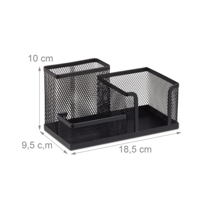 Abbildung von relaxdays Organizer Stiftehalter mit Zettelhalter, Schwarz