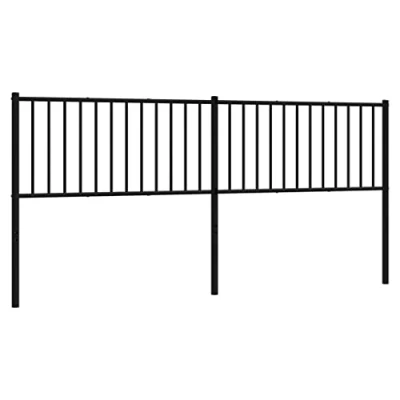 Abbildung von vidaXL Kopfteil, Bettkopfteil aus Stahl Metallkonstruktion, Betthaupt für Bett Metallbett Doppelbett, Bettzubehör Schlafzimmer, Metall Schwarz 193cm