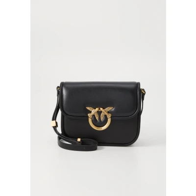Abbildung von Pinko LOVE BOX BAG MINI Nappa SETA Umhängetasche Nero/antique goldcoloured, Damen, Größe: One Size, gold coloured