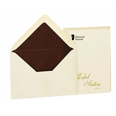 Abbildung von Rössler Papier 2031838004 Edel Satin Briefumschlagpack 20/C6 mit Seidenfutter, ivory