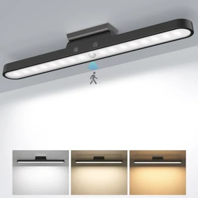 Abbildung von Realky Unterbauleuchte Küche LED, Dimmbar Lichtleiste mit Bewegungssensor, USB C Aufladbar Schrankbeleuchtung Kabellos 2500mAh, Unterschrank Beleuchtung für Schreibtisch, Küche, Schrank