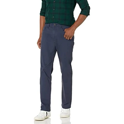 Abbildung von Amazon Essentials Herren 5 Pocket Chinohose, Komfortabler Stretch, Gerade Geschnitten (Früher Goodthreads), Marineblau, 34W / 30L