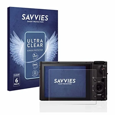 Abbildung von Savvies 6 Stück Schutzfolie für Sony Cyber Shot DSC RX100 III Displayschutz Folie Ultra Transparent