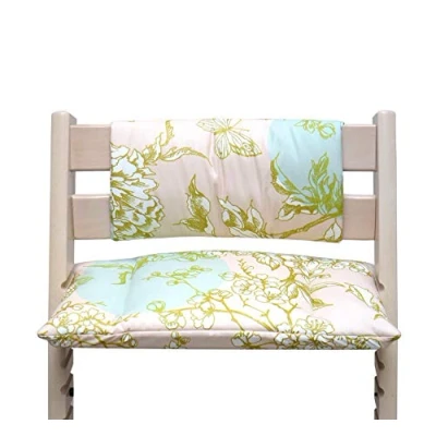 Abbildung von Blausberg Baby BESCHICHTET Sitzkissen Set Junior *31 FARBEN* für Tripp Trapp ohne Schlitz im (Cherry Blossom Rosa Mint) 100% made in Hamburg