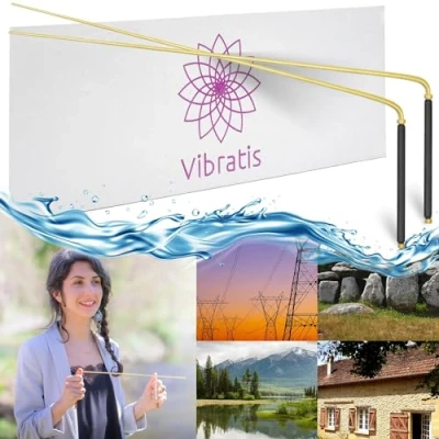 Abbildung von VIBRATIS Professionelle Wünschelrute aus Messing Hochsensibler Radiästhesie Stick für Geobiologie &amp; Energiearbeit