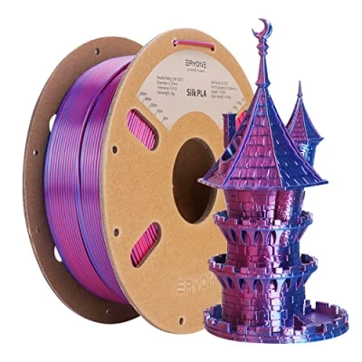 Abbildung von ERYONE Dual Zweifarbig PLA Filament 1.75mm, 3D Drucker 1kg Spule +/ 0,03 mm, Rote und Blaue Seide