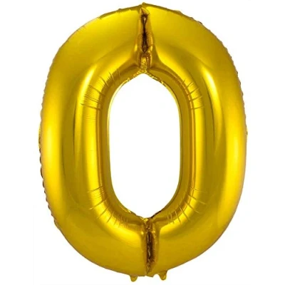 Abbildung von Folat 631808 Folienballon Zahl 0 gold ca. 86 cm