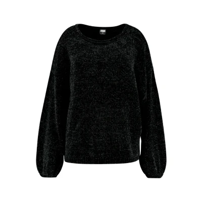 Abbildung von Urban Classics Curvy Ladies Oversize Chenille Strickpullover, Damen, Größe: XS, Black