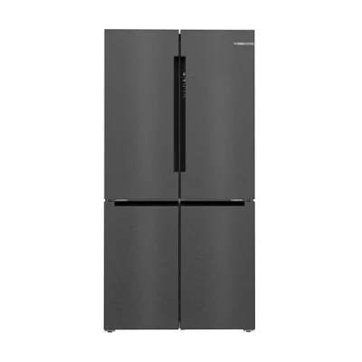 Abbildung von Bosch Serie 6 KFN96AXEA, Freistehend, French door, Schwarz, Berührung, LED, An Tür