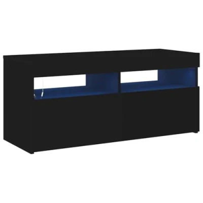 Abbildung von vidaXL TV Schrank mit LED Beleuchtung Schwarz 90x35x40 cm (1 St)