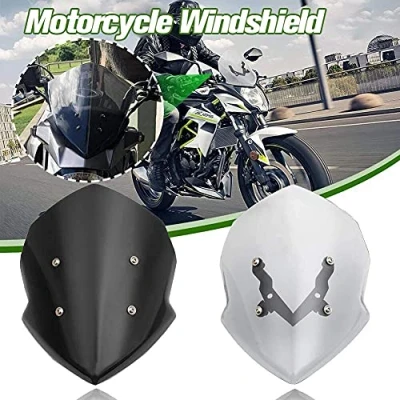 Abbildung von Motorrad Windschild Windabweiser mit Halterung Kompatibel Z125 Z 125 2019 2020 2021 2022 2023, Windschutzscheibe Windschutz Double Bubble Wind Luftabweiser, Geräuchert