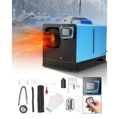 Abbildung von ShockFlo Standheizung Diesel, 12V 5KW Dieselheizung Diesel Lufterhitzer, Luft mit Schalldämpfer LCD Hochwertiges Display, Luftheizung für Auto RV LKW Wohnmobil(Blau)