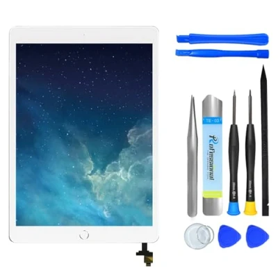 Abbildung von NB+ Touchscreen Digitizer für iPad Mini 1 2 Display 7,9 Zoll, 2012 2013(A1432 A1455 A1489 A1490 A1491) Generation, mit Home Button, Werkzeug Set, Vorab klebender(Weiß)