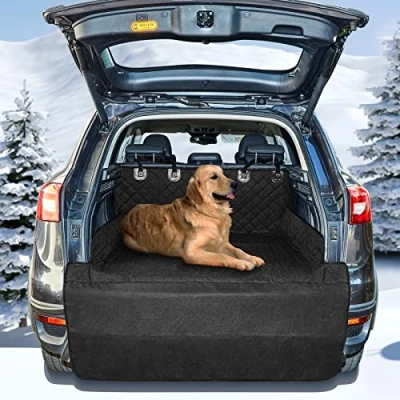Abbildung von ANOSOSPECIAL wasserdichte Hundedecke Auto Kofferraum Schutzmatte Universal Kofferraumschutz Hund mit Ladekantenschutz Pflegeleicht Hunde autoschondecke Kofferraummatte für LKWs PKWs SUVs