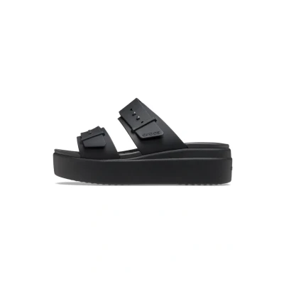Abbildung von Crocs Brooklyn Lowwdg W Pantolette flach, Damen, Größe: 41/42, Black Schuhe