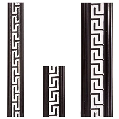 Abbildung von Euro Tische Stuckleisten Deckenleisten Kunststoff lackiert Moderne Zierleisten in Schwarz Silber (144 x 7,8 1,3 cm)