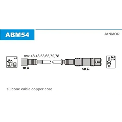 Abbildung von JANMOR ABM54 Zündkabelsatz AUDI: A4 B5 Limousine, Cabriolet B4, Avant