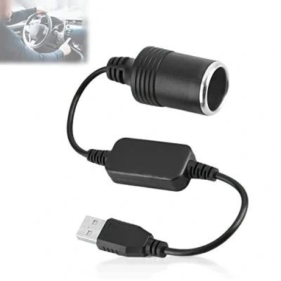Abbildung von USB A Stecker auf 12 V Auto Zigarettenanzünder Buchse Konverter Port Power Converter für GPS Dashcam