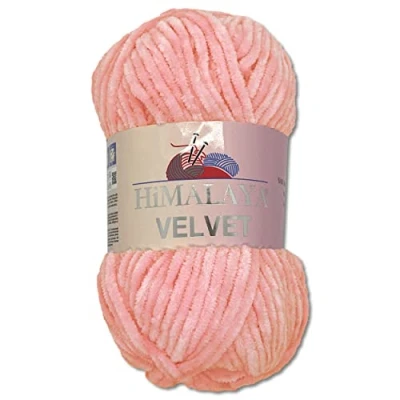 Abbildung von Wohnkult Himalaya 100 g Velvet Dolphin Wolle 40 Farben zur Auswahl Chenille Strickgarn Flauschgarn Glanz Accessoire Kleidung Decken (90019 Rosa)