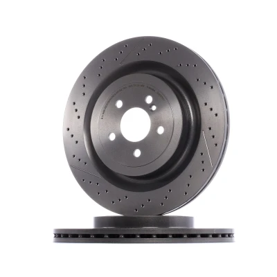 Abbildung von BREMBO COATED DISC LINE 09.B879.11 Bremsscheibe 360 26 5 innenbelüftet, geschlitzt/gelocht beschichtet hochgekohlt mit Schrauben