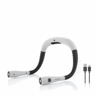 Abbildung von InnovaGoods Wiederaufladbare LED Leselampe für den Hals, 3 Farbtemperaturen, Helligkeitsstufen, Flexibel und Ergonomisch, USB C, Vielseitig Nachtlesen, Camping, Bunt, Kunststoff