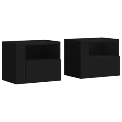 Abbildung von vidaXL Nachttisch Wand Nachttische 2 Stk. Schwarz 45x30x35 cm (2 St)