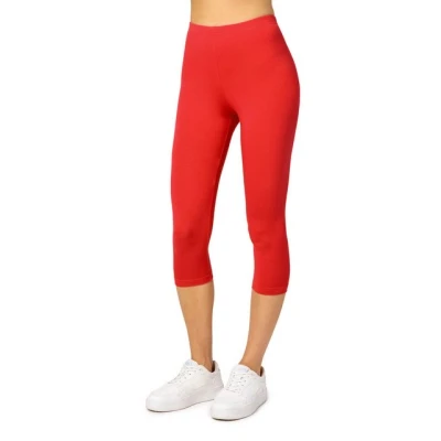 Abbildung von Merry Style Damen Leggings 3/4 Capri aus Viskose MS10 144 (Rot, XL)