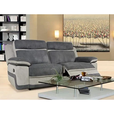 Abbildung von Vente unique Relaxsofa 3 Sitzer Microfaser Anthrazit &amp; Hellgrau TALCA