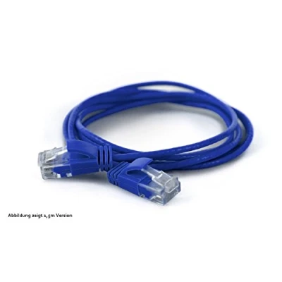 Abbildung von wantecWire Extra dünnes Patchkabel CAT.6 UTP, Länge 0.2 m, blau