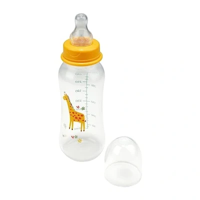 Abbildung von Bébé Douceur, Fläschchen mit schmalem Hals Sauger, variabler Durchflussmenge, Silikon, 250 ml, Giraffe, Savanne