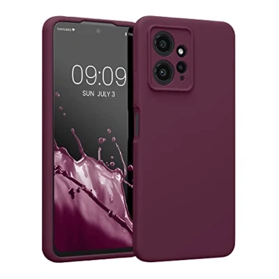 Abbildung von kwmobile Handyhülle kompatibel mit Xiaomi Redmi Note 12 (4G) Hülle gummierte Handy Case aus Silikon in Bordeaux Violett