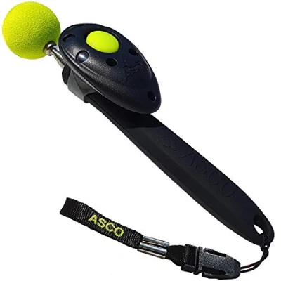 Abbildung von ASCO ClickStick, Target Stick mit abnehmbarem Premium Clicker, Teleskop für Hunde Katzen Pferde, Klicker Training, schwarz, 01TCS