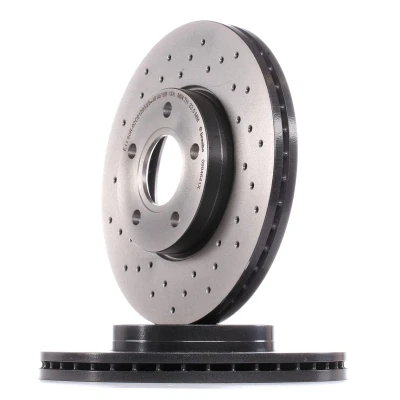 Abbildung von BREMBO XTRA LINE 09.9464.1X Bremsscheibe 278 25 5 gelocht/innenbel. beschichtet hochgekohlt FORD: Focus 2 Schrägheck, C Max, Kombi