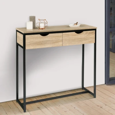 Abbildung von IDMarket Konsolentisch mit 2 Schubladen im Industriel Design