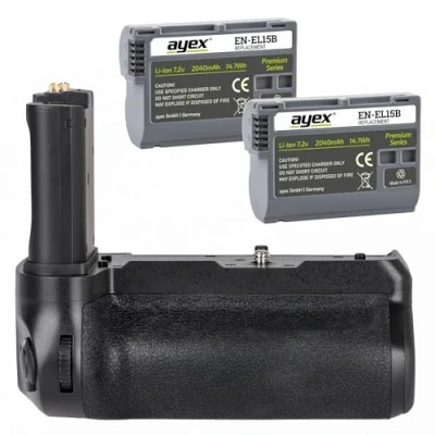 Abbildung von ayex Batteriegriff Set für Nikon Z6II Z7II ersetzt MB N11 + 2X EN EL15B Akku