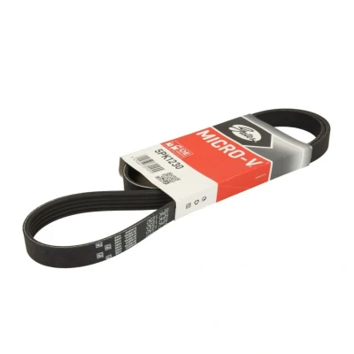 Abbildung von GATES Micro V 5PK1230 Keilrippenriemen 1230 5 Polyester, EPDM (Ethylen Propylen Dien Kautschuk) OPEL: Corsa C Schrägheck, Agila A, D Schrägheck