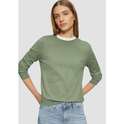 Abbildung von s.Oliver Weicher MIT CREW NECK Strickpullover, Damen, Größe: 46, Olivgrün