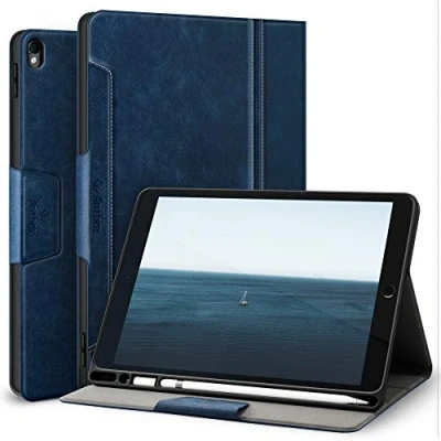 Abbildung von Antbox Hülle für iPad Air 3 2019 10.5 Zoll/iPad Pro 2017 mit Apple Pencil Halter Auto Schlaf/Wach Funktion PU Ledertasche Schutzhülle Smart Cover 2019/2017 (Blau)