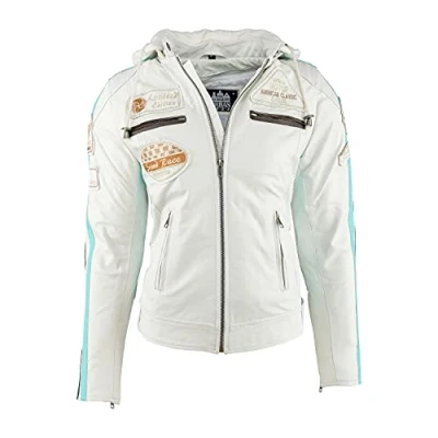 Abbildung von URBAN 5884 Damen 58 Ladies Motorradjacke Mit Protektoren, Aus Lammleder, Weiß, XL EU