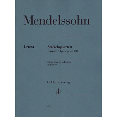 Abbildung von Streichquartett f moll op. post. 80. 2 Violinen, Viola, Violoncello: Besetzung: Streichquartette (G. Henle Urtext Ausgabe)