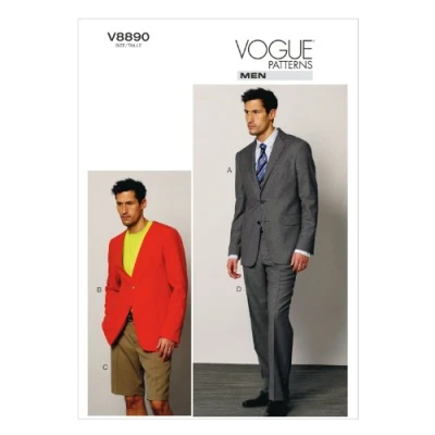 Abbildung von VOGUE PATTERNS V8890 Size MXX 40 42 44 46 Men&#039;s Jacket Shorts and Pants,Tan