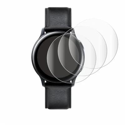 Abbildung von Savvies 4 Stück Full Screen Schutzfolie für Samsung Galaxy Watch Active 2 (44mm) Cover Displayschutz Folie [3D Curved, Transparent]