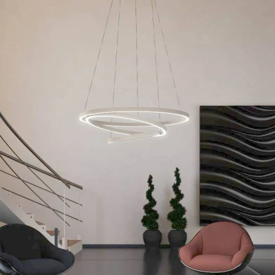 Abbildung von Eglo 900478 Hängeleuchte LOBINERO Z Alu, Stahl weiss LED 43,2W 3000 6500K H:110cm Ø58cm dimmbar mit Connect Funktion