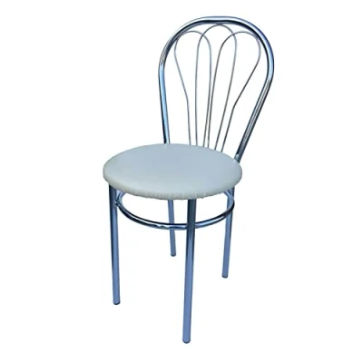 Abbildung von All4All Stuhl Venus Küchenstuhl aus Metal Chrom Bistrostuhl Esszimmer Wohnzimmer Esszimmerstuhl Wohnzimmerstuhl (AL15 Marine)