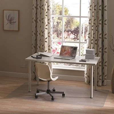 Abbildung von Floortex Bodenschutzmatte Bürostuhlunterlage &quot;valuemat&quot; 120 x 130 cm aus phtalatfreiem Vinyl transparent rechteckig TÜV zertifiziert für Hartböden