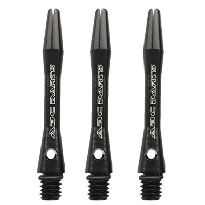 Abbildung von abcdarts Unisex Erwachsene Aluminium Shaft Dart Sch fte Set, Schwarz, Short EU