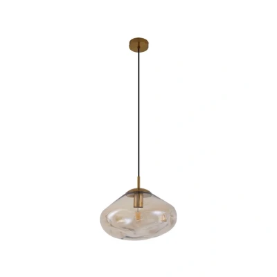 Abbildung von Lindby Hängeleuchte Lelia, amber, Glas, Ø 35 cm