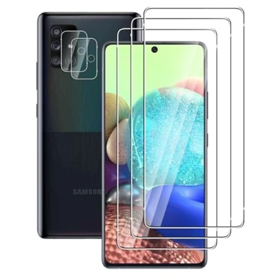 Abbildung von FWang [3+2 Stück] Temperglas Schutzfolie für Samsung Galaxy A71 und Kamera Schutzfolie,9H Härte,kratzfest,blasenfrei,HD Displayschutz