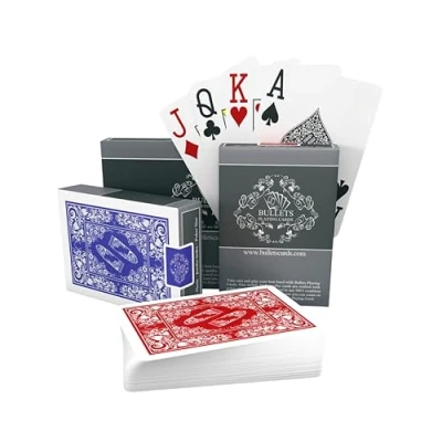 Abbildung von Bullets Playing Cards, 54 Plastik Pokerkarten, Doppelpack, 2 Eckzeichen, Jumbo Index, Wasserfest, Spielkarten