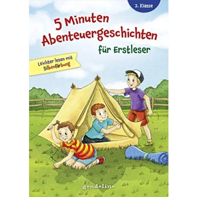 Abbildung von 5 Minuten Abenteuergeschichten für Erstleser, 2. Klasse Leichter lesen mit Silbenfärbung: Erstlesebuch kurzen Geschichten und großer Fibelschrift ab 7 Jahren